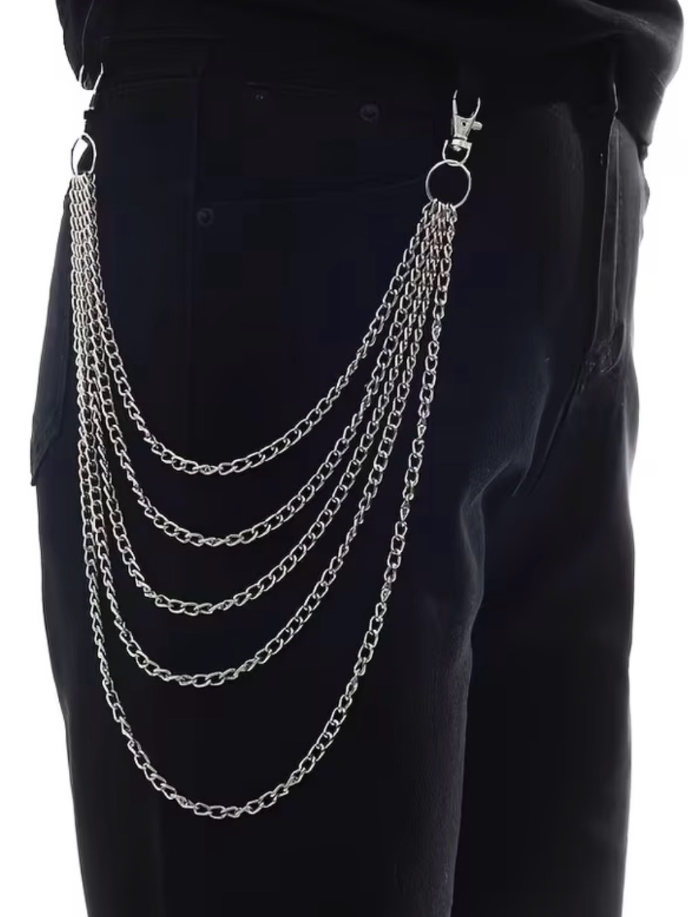 Unk Silver Multi-Layer Wallet Chain for Men